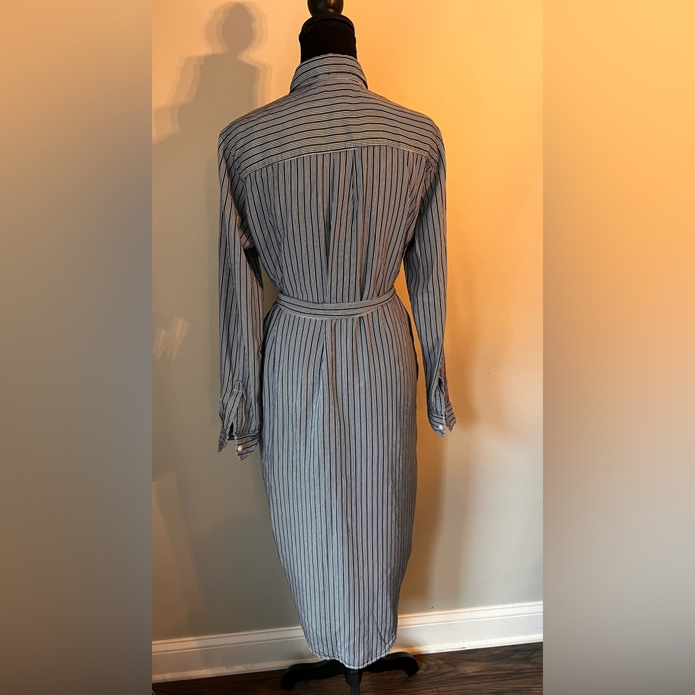 GAP Blue Striped Midi Dress with Belt - Picture 5 of 12